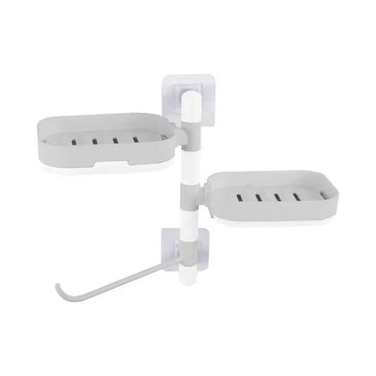 Suport rotativ, multifunctional, Naimeed D5149, pentru prosop, sapun, burete de baie, Gri