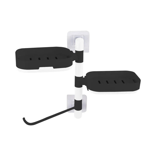 Suport rotativ, multifunctional, Naimeed D5149, pentru prosop, sapun, burete de baie, Negru