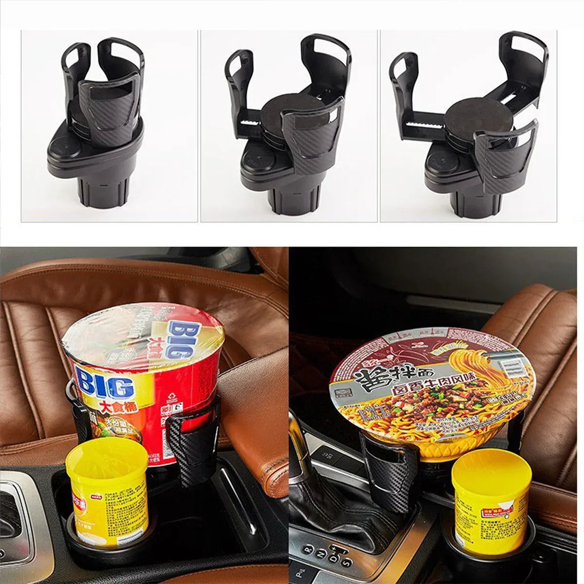 Suport auto pentru Pahare 2 in 1, Naimeed D5151, universal, Negru