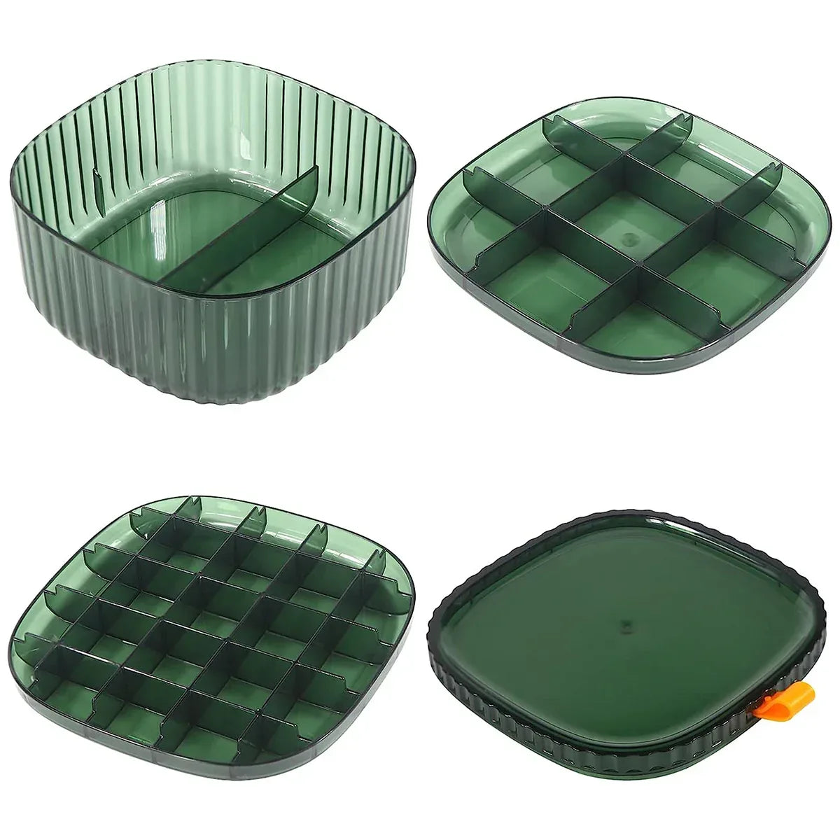 Cutie bijuterii, Naimeed D5176, 3 nivele, Verde