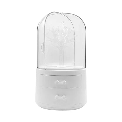 Cutie bijuterii, Naimeed D5177, cu sistem de rotire, 2 sertare, Alb