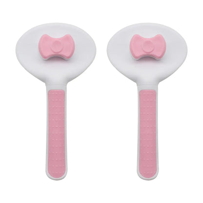 Set 2 perii cu mecanism de indepartare a parului, Naimeed D5178, pentru animale, Roz