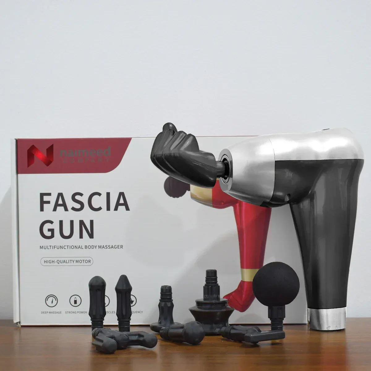 Aparat masaj, tip pistol, cu vibratii, Naimeed D5214, Negru