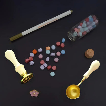 Set 6 piese, sigiliu ceara, Naimeed D5217, Alb