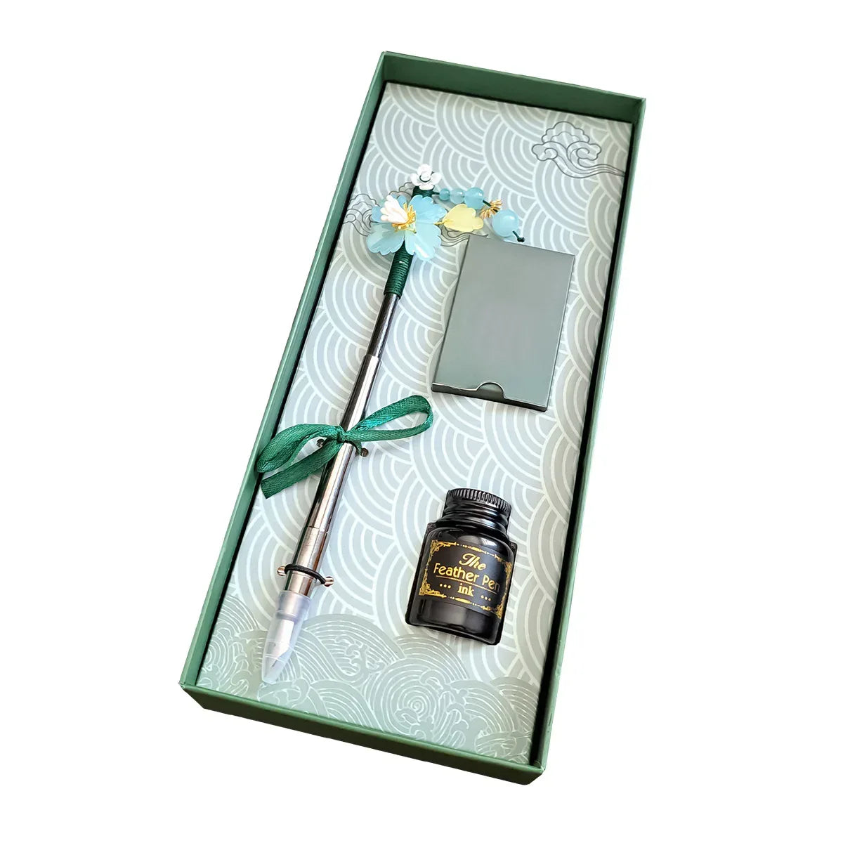 Set stilou cu penita, calimara, 5 rezerve, Naimeed D5225, model5
