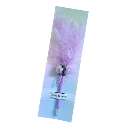 Set 5 pixuri Feather Writer, cu pana si accesoriu, elegant, Naimeed D5230, Mov