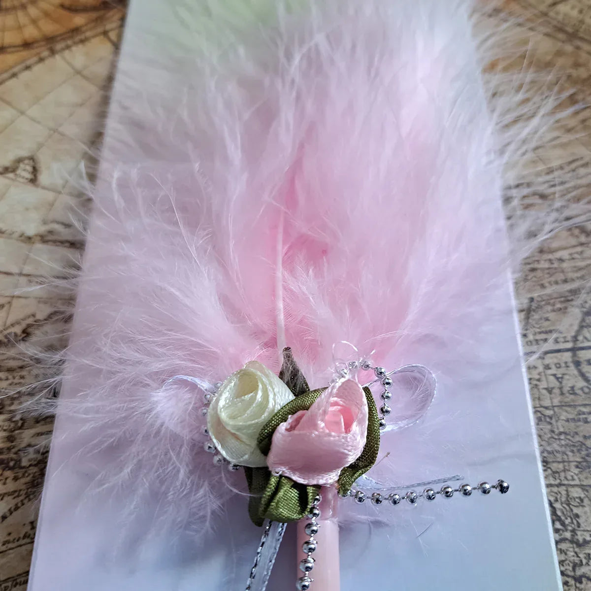 Set 5 pixuri Feather Writer, cu pana si accesoriu, elegant, Naimeed D5230, Roz