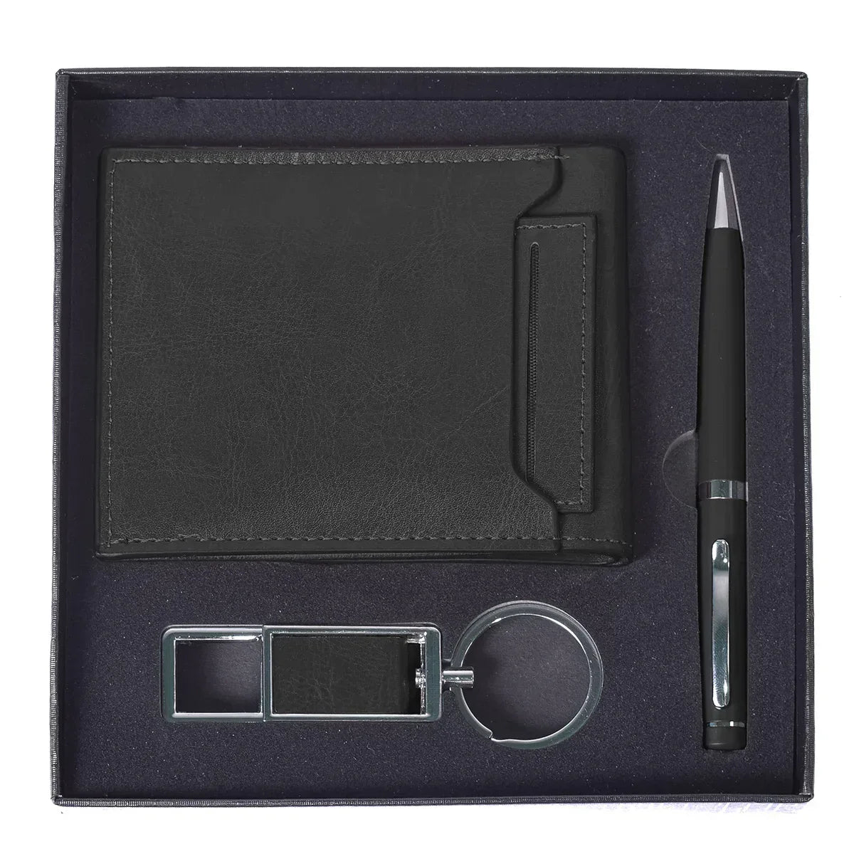 Set 3 piese, Naimeed D5249, pix, portofel, breloc Negru