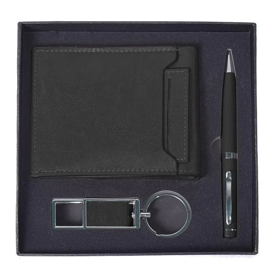Set 3 piese, Naimeed D5249, pix, portofel, breloc Negru