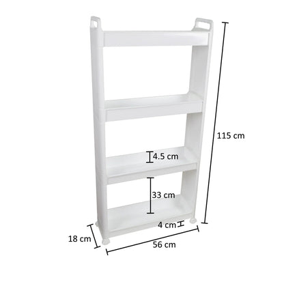 Raft multifunctional, 4 niveluri, Naimeed D5281, Alb, 56x18x115cm
