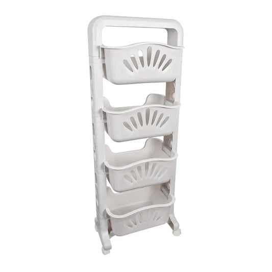 Raft multifunctional, 4 niveluri, Naimeed D5284, Alb, 43x24x115cm