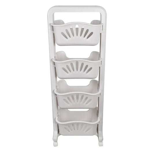 Raft multifunctional, 4 niveluri, Naimeed D5284, Alb, 43x24x115cm