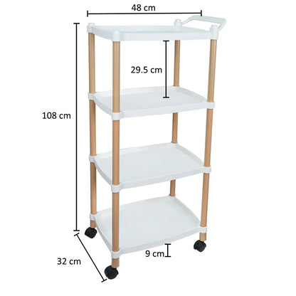 Raft multifunctional, 4 niveluri, Naimeed D5286, Alb, 48x32x108cm