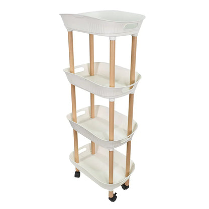 Raft multifunctional, 4 niveluri, Naimeed D5287, Alb, 45x28x107cm