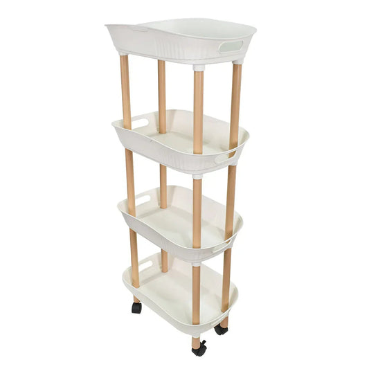 Raft multifunctional, 4 niveluri, Naimeed D5287, Alb, 45x28x107cm