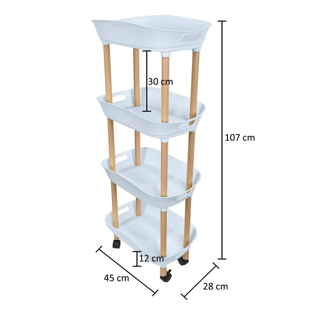 Raft multifunctional, 4 niveluri, Naimeed D5287, Gri, 45x28x107cm