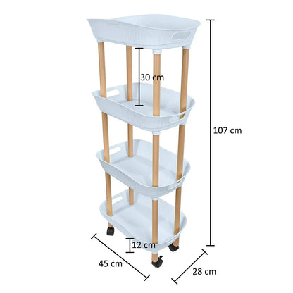 Raft multifunctional, 4 niveluri, Naimeed D5287, Gri, 45x28x107cm