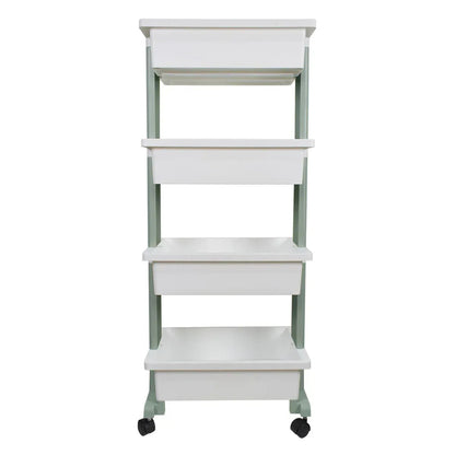 Raft multifunctional, 4 niveluri, Naimeed D5289, Alb/Turcoaz, 45x30x110cm