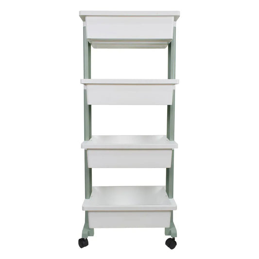 Raft multifunctional, 4 niveluri, Naimeed D5289, Alb/Turcoaz, 45x30x110cm