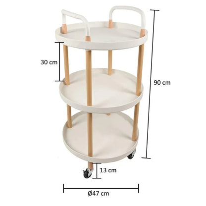 Raft multifunctional, 3 niveluri, Naimeed D5290, Alb, 47x47x90cm