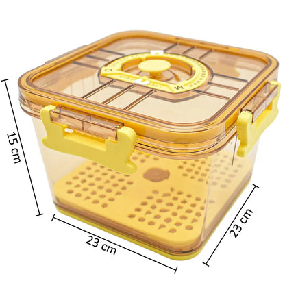 Set 3 caserole, monitorizarea datei, sistem de scurgere, Naimeed D5308, Galben