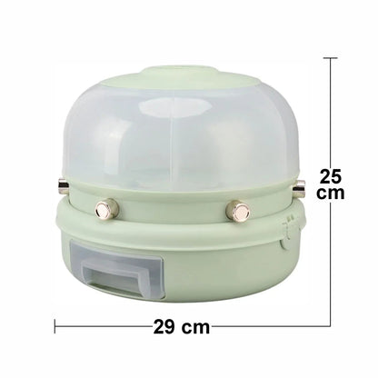 Recipient pentru orez, Naimeed D5315, cu 6 compartimente, 29x29x25cm, Verde Deschis