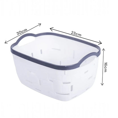 Set 3 cosuri depozitare, Naimeed D5341, D5342, D5343, plastic, 34x27x20 cm, 30x23x16 cm, 26x19x14 cm, Alb