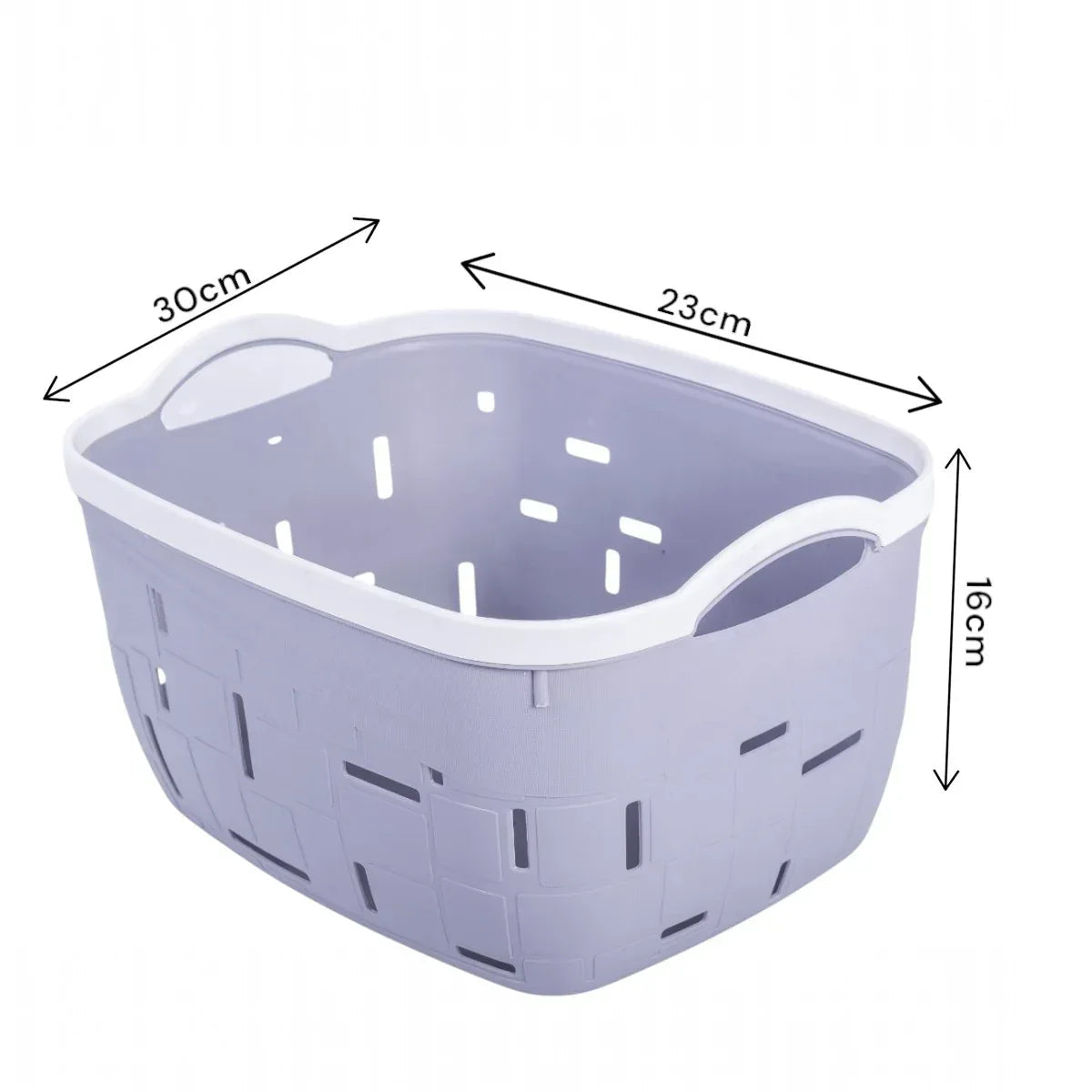 Set 3 cosuri depozitare, Naimeed D5341, D5342, D5343, plastic, 34x27x20 cm, 30x23x16 cm, 26x19x14 cm, Gri
