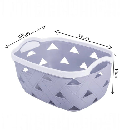 Set 3 cosuri depozitare, Naimeed D5341, D5342, D5343, plastic, 34x27x20 cm, 30x23x16 cm, 26x19x14 cm, Gri
