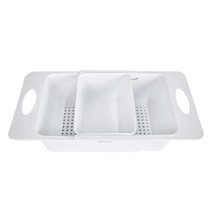 Strecuratoare extensibila pentru chiuveta, Naimeed D5347, bol detasabil, Alb, 38x20x9cm