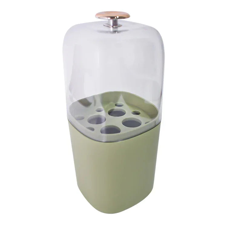 Organizator cosmetice, capac transparent, Naimeed D5376, 10x10x22cm, Verde