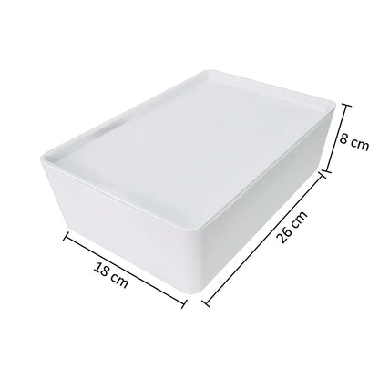 Cutie depozitare, cu capac, Naimeed D5383, Alb, 26x18x8cm