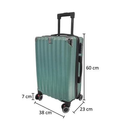 Troler voiaj, Naimeed D5388S, 4 roti duble 360 grade, ABS, inchidere cifru, Verde, 38x23x60cm