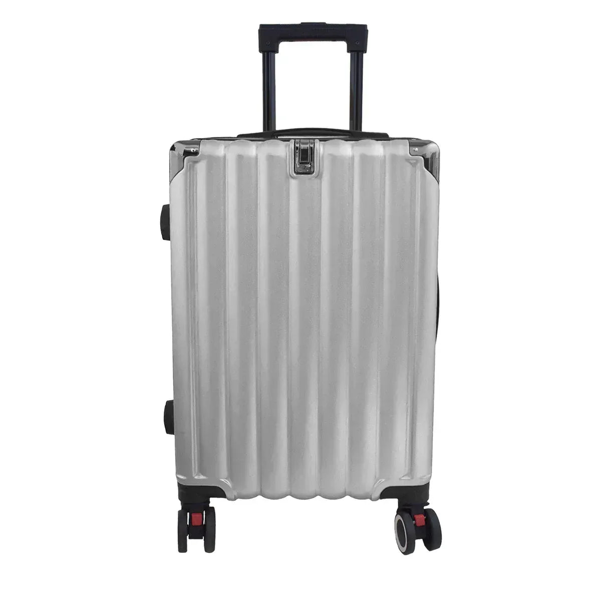 Troler voiaj, Naimeed D5389M, 4 roti duble 360 grade, ABS, inchidere cifru, Argintiu, 42x27x68cm