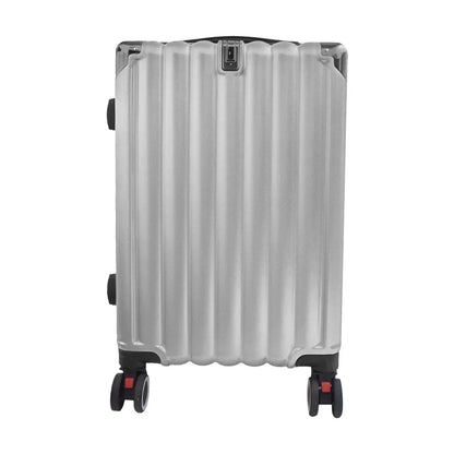 Troler voiaj, Naimeed D5389M, 4 roti duble 360 grade, ABS, inchidere cifru, Argintiu, 42x27x68cm