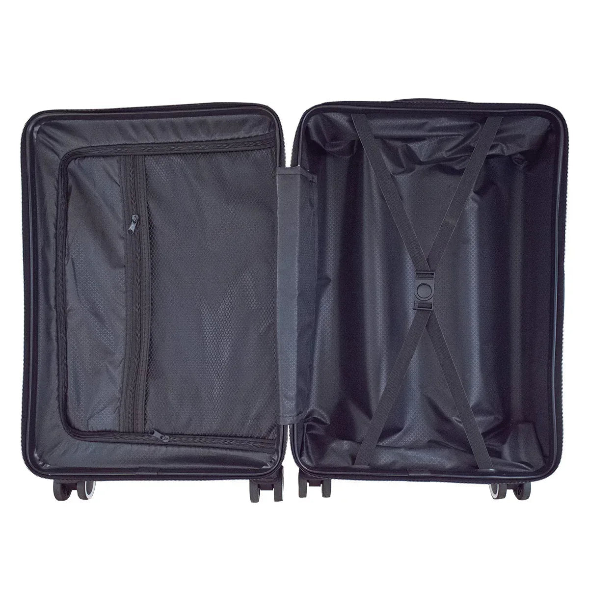 Troler voiaj, Naimeed D5391M, 4 roti duble 360 grade, ABS, inchidere cifru, Negru, 42x27x68cm