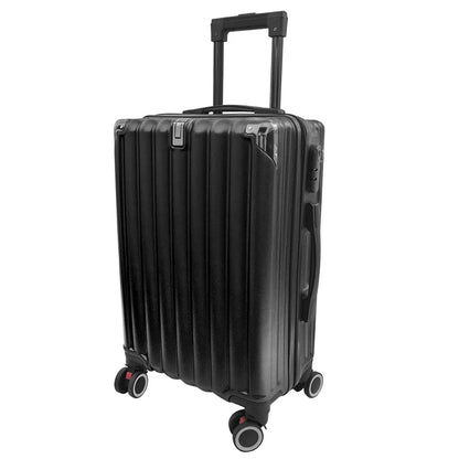 Troler voiaj, Naimeed D5391L, 4 roti duble 360 grade, ABS, inchidere cifru, Negru, 50x31x79cm