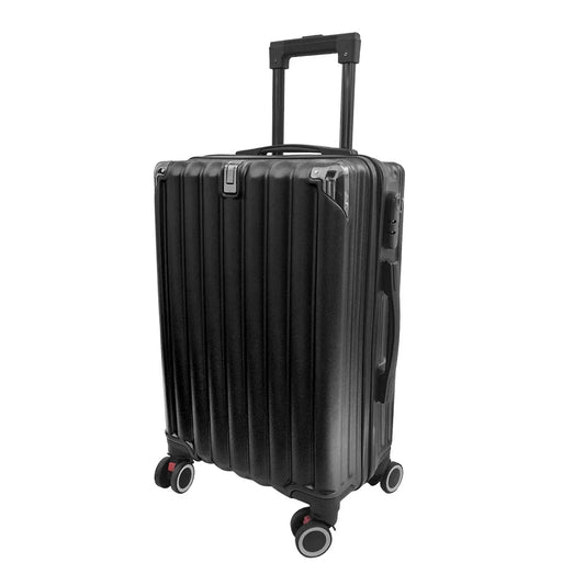 Troler voiaj, Naimeed D5391M, 4 roti duble 360 grade, ABS, inchidere cifru, Negru, 42x27x68cm