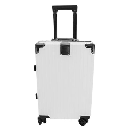 Troler, cabina avion, Naimeed D5392S, Premium Voyage, 4 roti duble 360 grade, ABS, inchidere cifru, Alb, 34x23x55cm