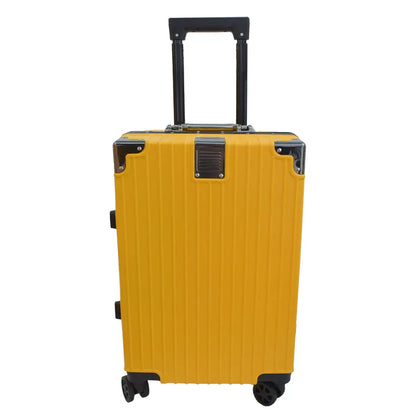 Troler, cabina avion, Naimeed D5393S, Premium Voyage 4 roti duble 360 grade, ABS, inchidere cifru, Galben, 34x23x55cm