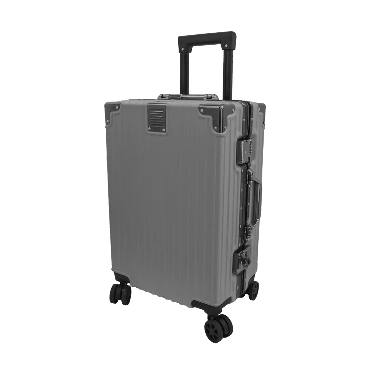 Troler, cabina avion, Naimeed D5394S, Premium Voyage, 4 roti duble 360 grade, ABS, inchidere cifru, Gri, 34x23x55cm