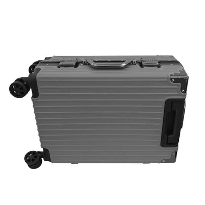 Troler, cabina avion, Naimeed D5394S, Premium Voyage, 4 roti duble 360 grade, ABS, inchidere cifru, Gri, 34x23x55cm