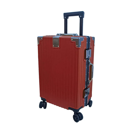 Troler, cabina avion, Naimeed D5395S, Premium Voyage, 4 roti duble 360 grade, ABS, inchidere cifru, Rosu, 34x23x55cm
