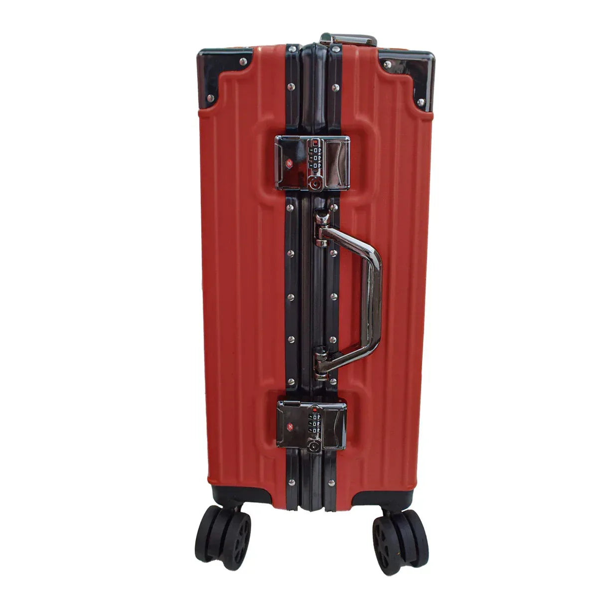 Troler, cabina avion, Naimeed D5395S, Premium Voyage, 4 roti duble 360 grade, ABS, inchidere cifru, Rosu, 34x23x55cm
