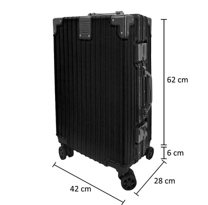 Troler, bagaj de cala, Naimeed D5397M, Premium Voyage, 4 roti duble 360 grade, ABS, inchidere cifru, Negru, 42x28x68cm