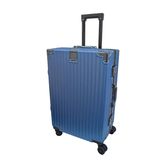 Troler, bagaj de cala, Naimeed D5398M, Premium Voyage, 4 roti duble 360 grade, ABS, inchidere cifru, Albastru, 42x28x68cm