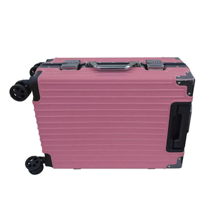 Troler, bagaj de cala, Naimeed D5399M, Premium Voyage, 4 roti duble 360 grade, ABS, inchidere cifru, Roz, 42x28x68cm