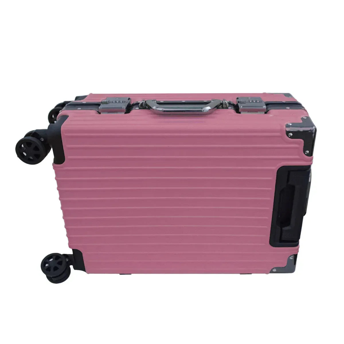 Troler, bagaj de cala, Naimeed D5399L, Premium Voyage, 4 roti duble 360 grade, ABS, inchidere cifru, Roz, 50x33x77cm