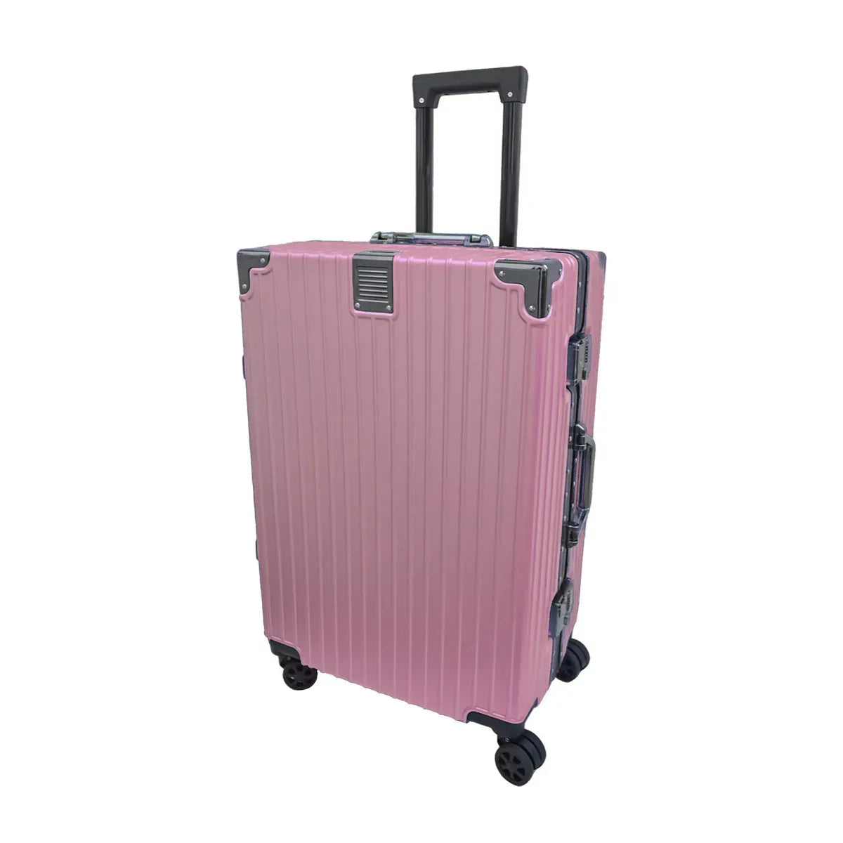 Troler, bagaj de cala, Naimeed D5399M, Premium Voyage, 4 roti duble 360 grade, ABS, inchidere cifru, Roz, 42x28x68cm