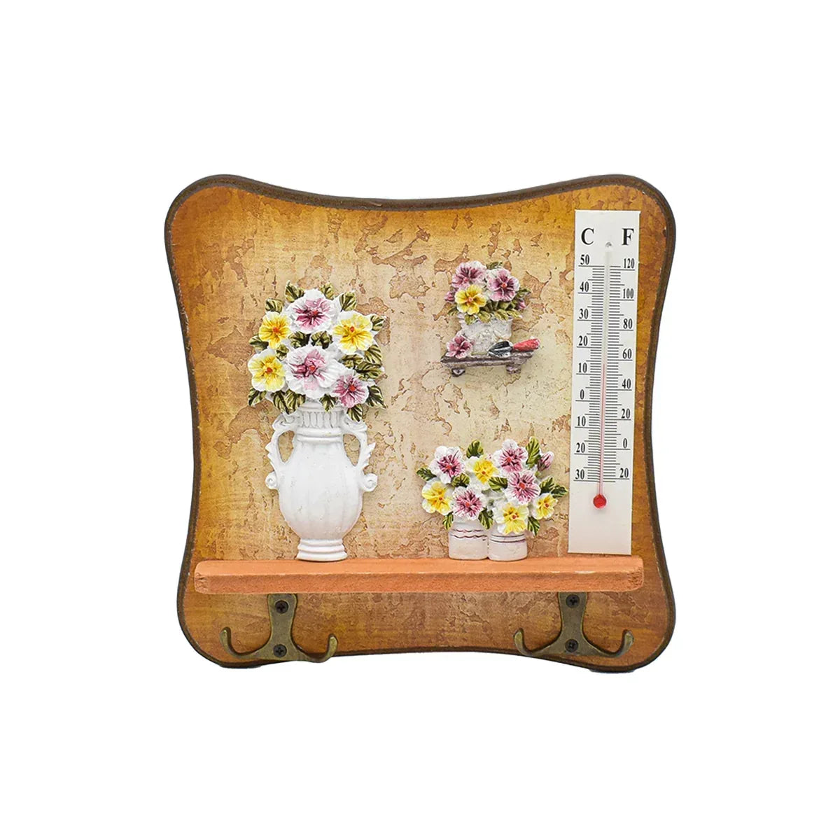 Cuier decorativ cu termometru D54, 19x19  cm, m2